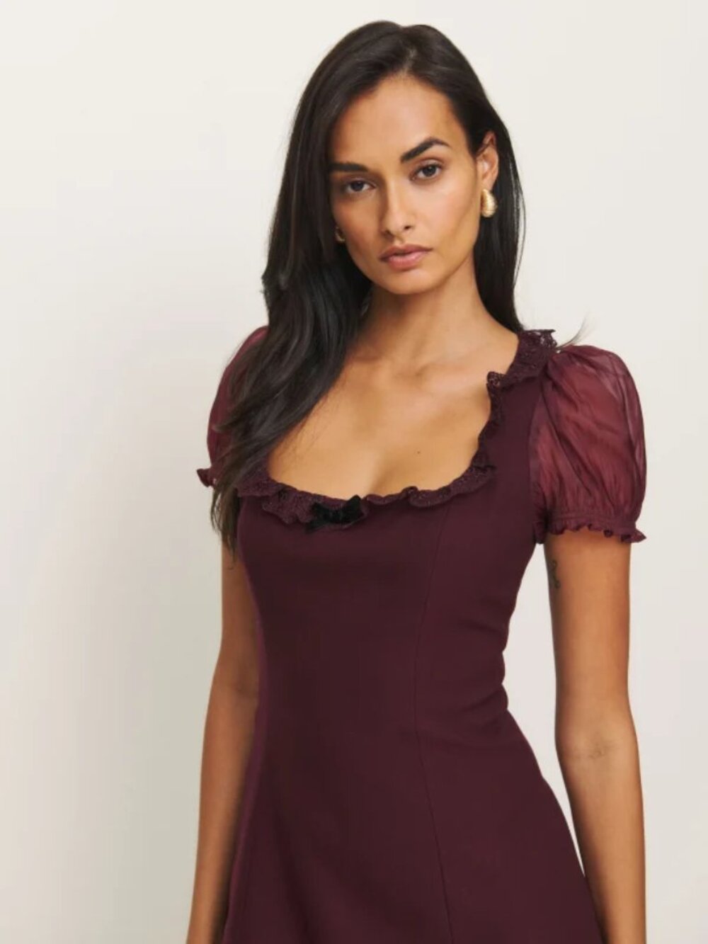 NWOT Reformation x Kacey Musgraves Bunny Dress in Chianti Burgundy Mini Size 2